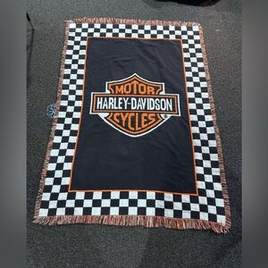Vintage Harley-Davidson Woven Blanket